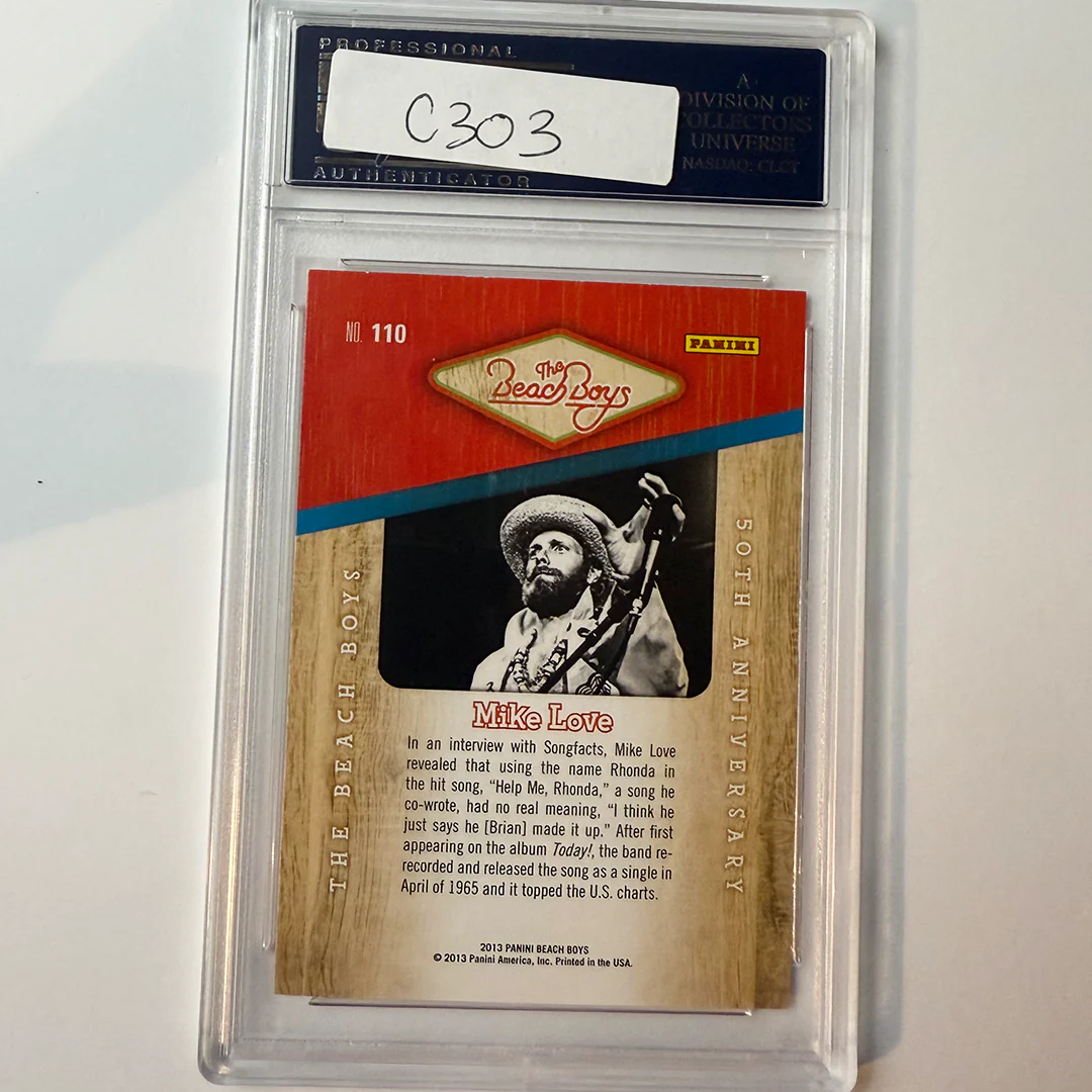 Mike Love Beach Boys Signed 2013 Panini #110 PSA Auto Authentic - Image 2