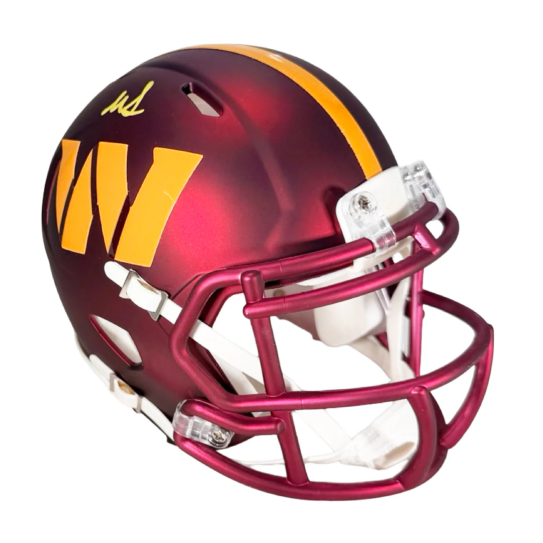 Mike Sainristil Signed Washington Commanders Speed Mini Football Helmet (Beckett) - Image 3
