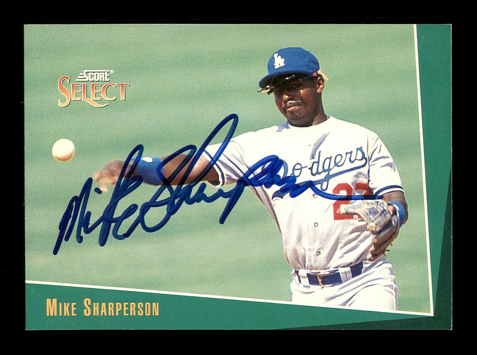 Mike Sharperson Autographed 1993 Score Select Card #157 Los Angeles Dodgers SKU #183982