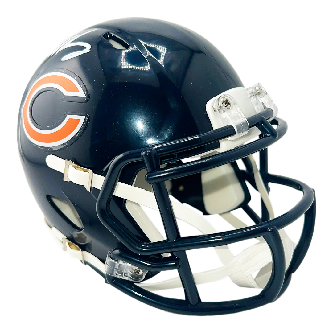 Mike Singletary Signed White Ink Chicago Bears Speed Mini Football Helmet (Beckett) - Image 3