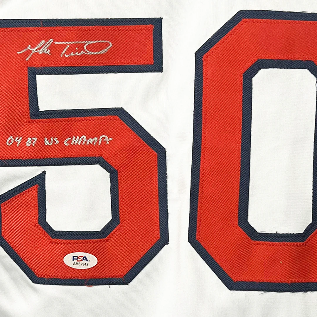 Mike Timlin Signed 04, 07 WS Champs Inscription Boston White Baseball Jersey (PSA) - Image 2