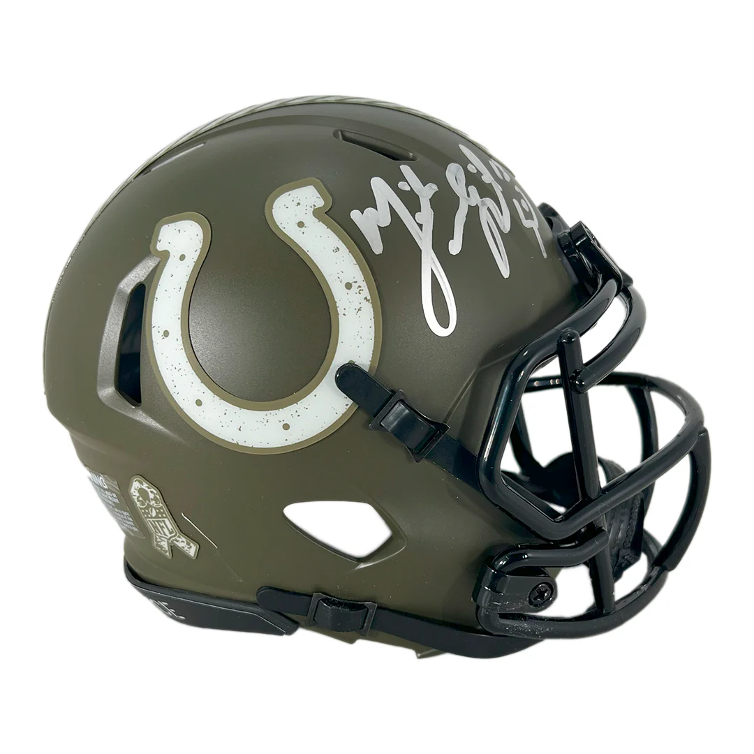 Mike Vanderjagt Signed Indianapolis Colts Salute to Service Mini Football Helmet (JSA) - Image 3