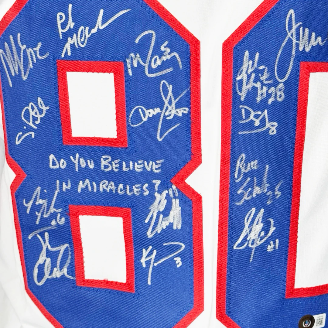 Miracle On Ice 18-Autograph 1980's Gold Medalists Team USA Jersey White (JSA) - Image 3