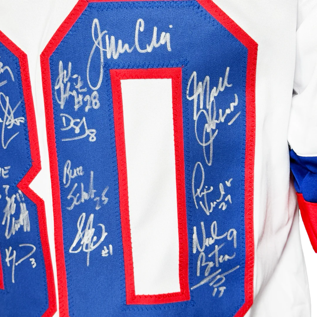 Miracle On Ice 18-Autograph 1980's Gold Medalists Team USA Jersey White (JSA) - Image 4