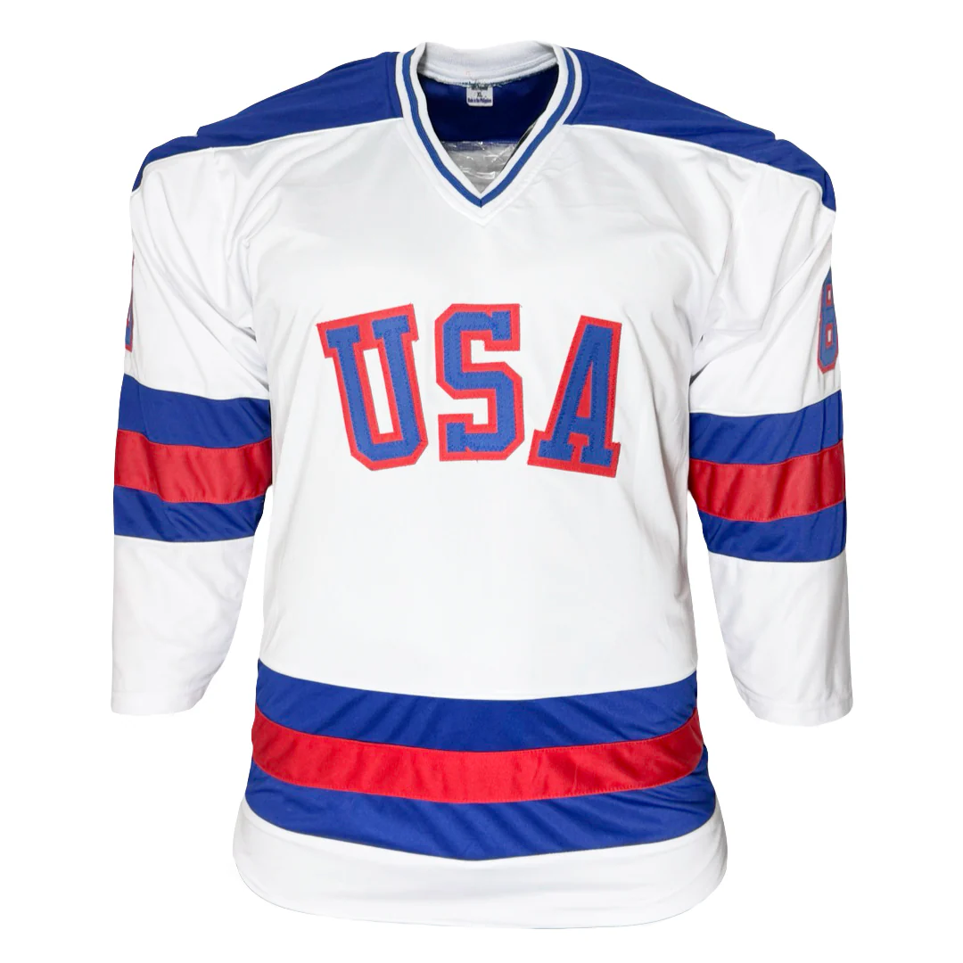 Miracle On Ice 18-Autograph 1980's Gold Medalists Team USA Jersey White (JSA) - Image 5