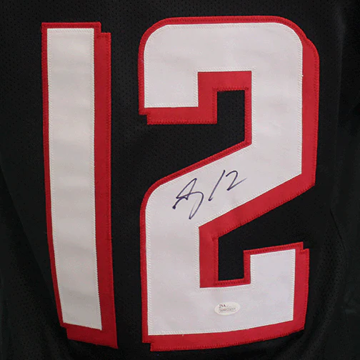 Mohamed Sanu Sr Pro Style Autographed Black Football Jersey (JSA) - Image 3