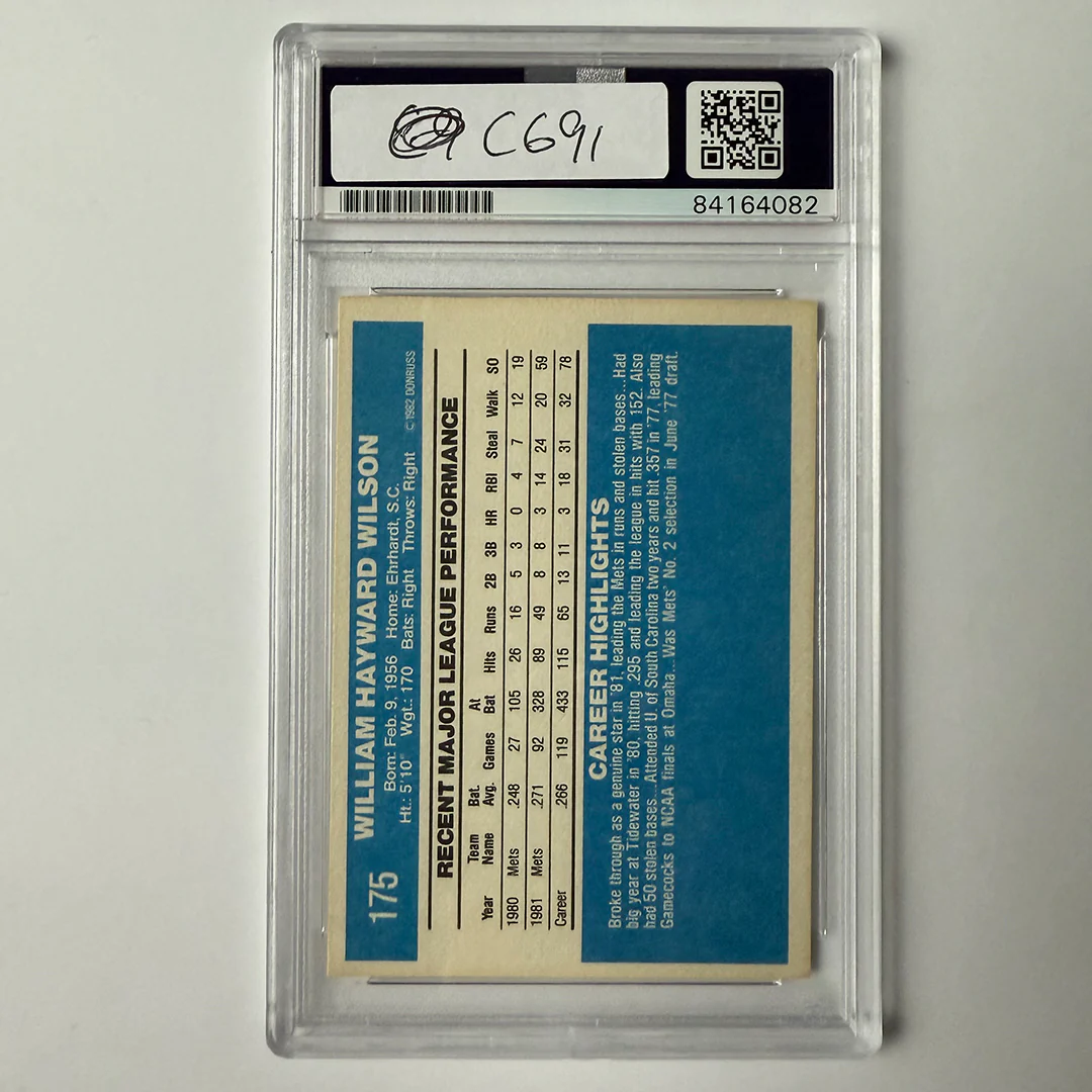 Mookie Wilson Signed 1982 Donruss #175 w/2 Inscriptions PSA Auto Authentic - Image 2