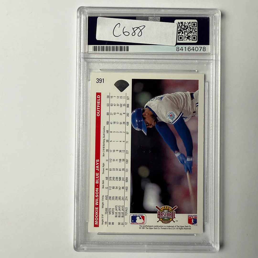 Mookie Wilson Signed 1992 Upper Deck #391 Inscribed PSA Auto Authentic - Image 2