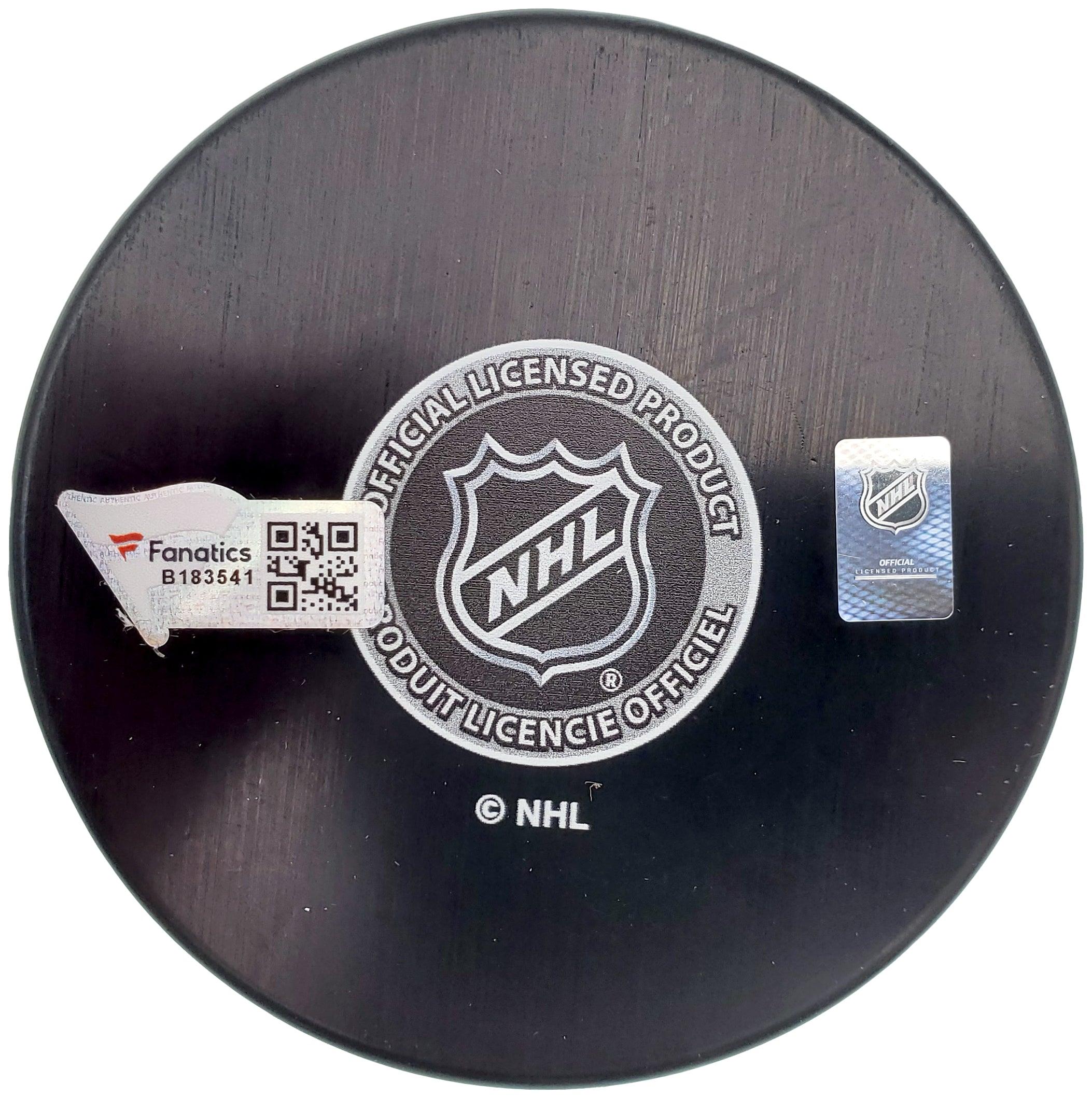 Morgan Geekie Autographed Official Seattle Kraken Logo Hockey Puck Fanatics Holo Stock #197089 - Image 2