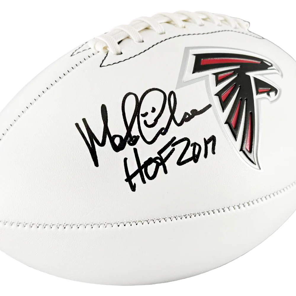 Morten Andersen Signed HOF 2017 Inscription Atlanta Falcons Official NFL Team Logo Football (JSA) - Image 2