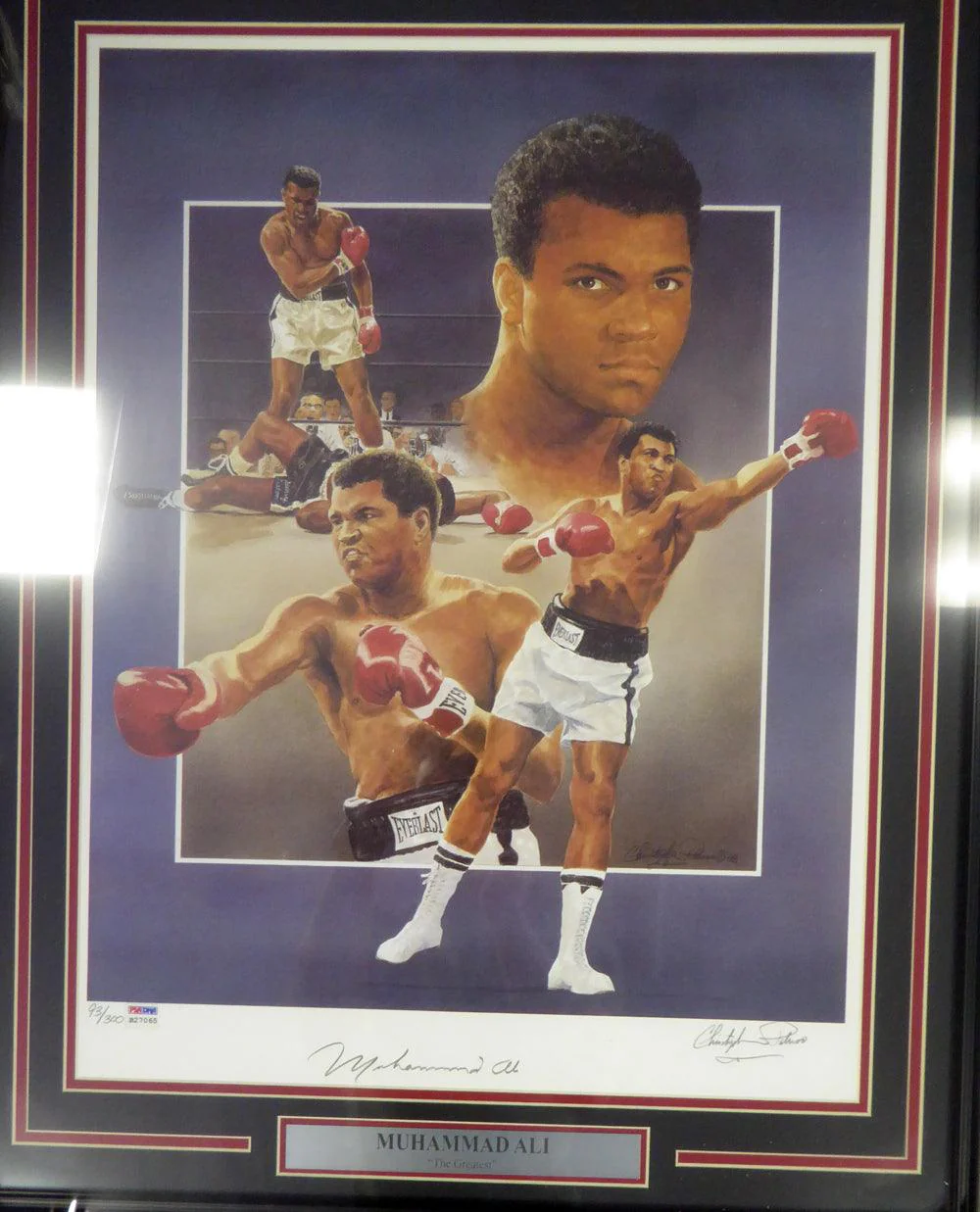 Muhammad Ali Autographed Framed 18x24 Lithograph Photo Auto Grade 10 PSA/DNA #B27065 - Image 2