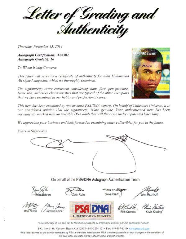 Muhammad Ali Autographed Sports Illustrated Magazine Gem Mint 10 PSA/DNA #W06502 - Image 2