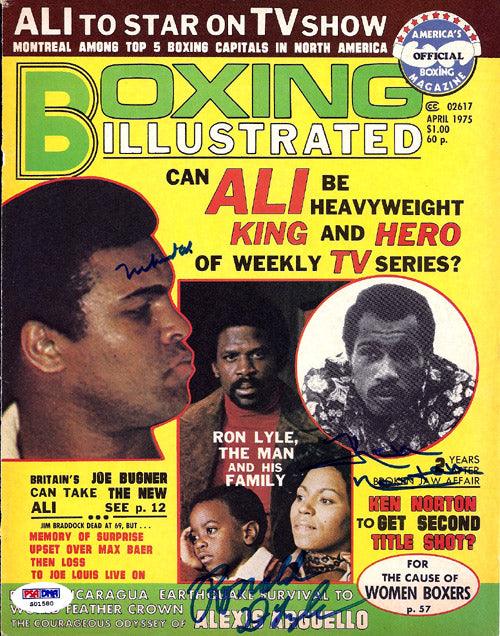 Muhammad Ali, Ken Norton & Ron Lyle Autographed Boxing Illustrated Magazine Cover PSA/DNA #S01580 - Image 2