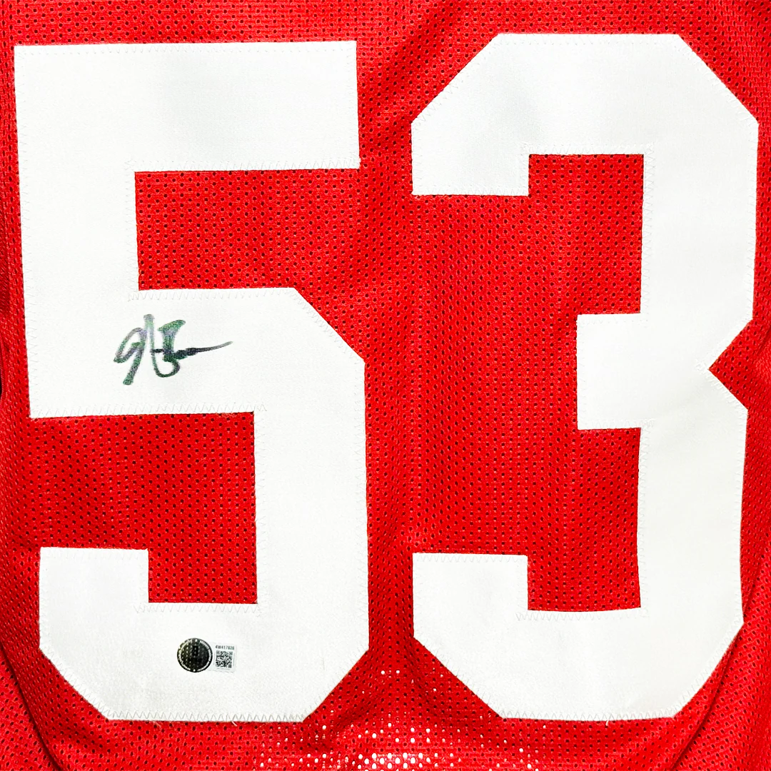 NaVorro Bowman Signed San Francisco Red Football Jersey (Beckett) - Image 2