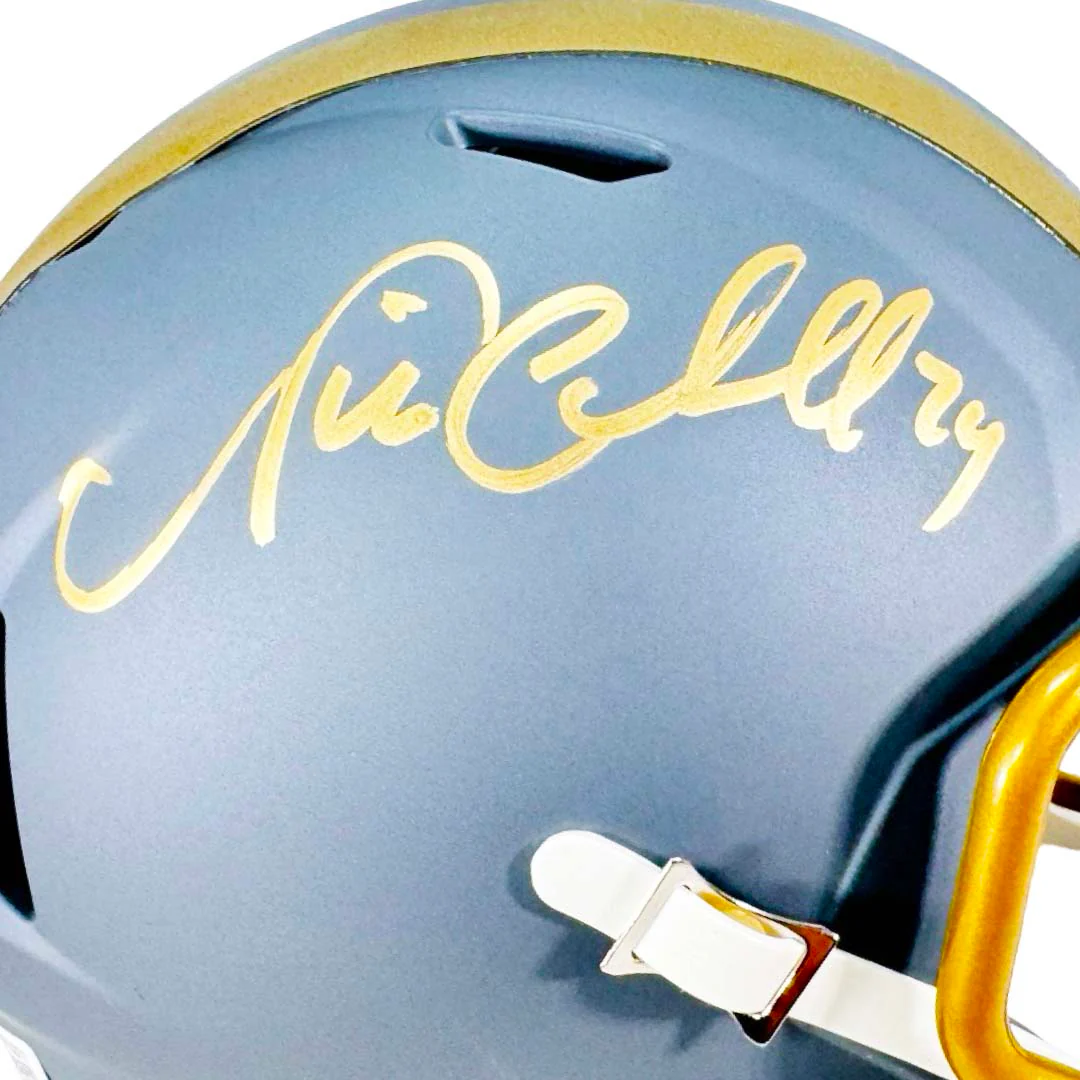 Nick Chubb Signed Cleveland Browns Slate Alternate Speed Mini Football Helmet (Beckett) - Image 3