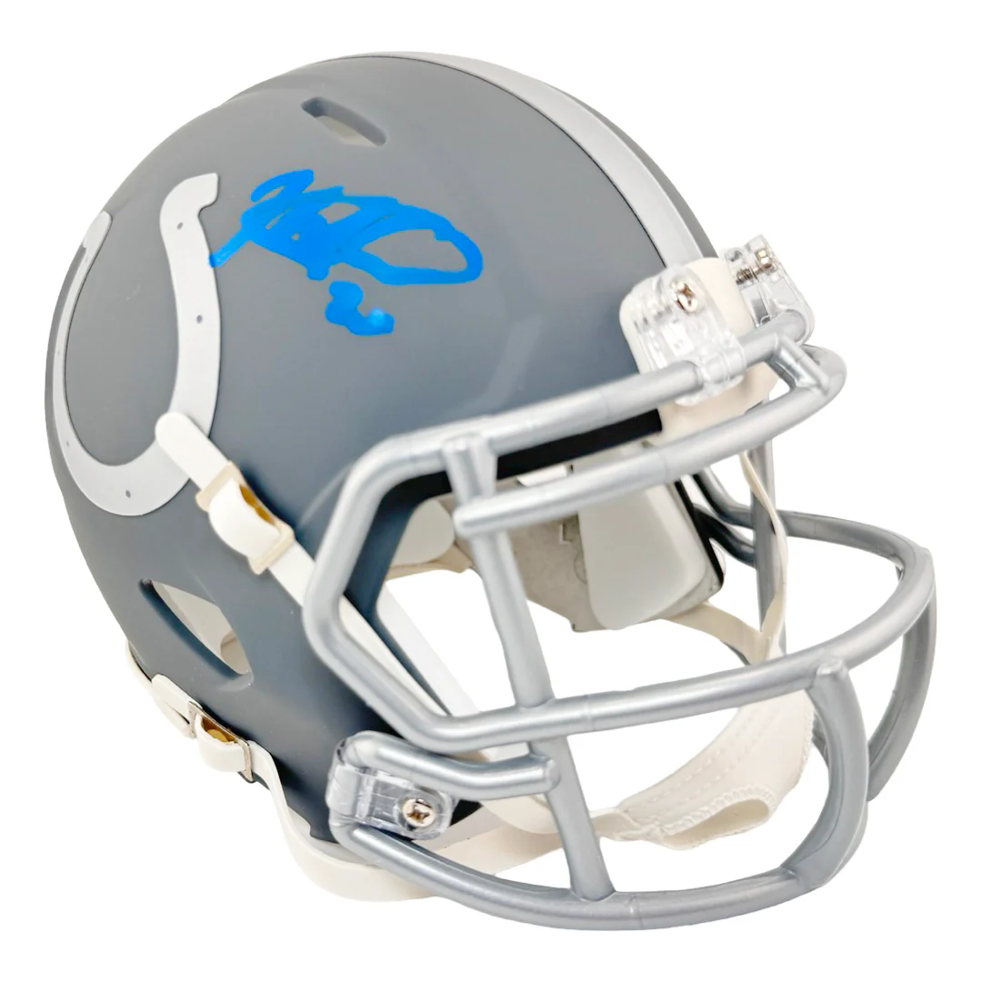 Nick Cross Signed Indianapolis Colts Slate Alternate Speed Mini Football Helmet (JSA) - Image 2