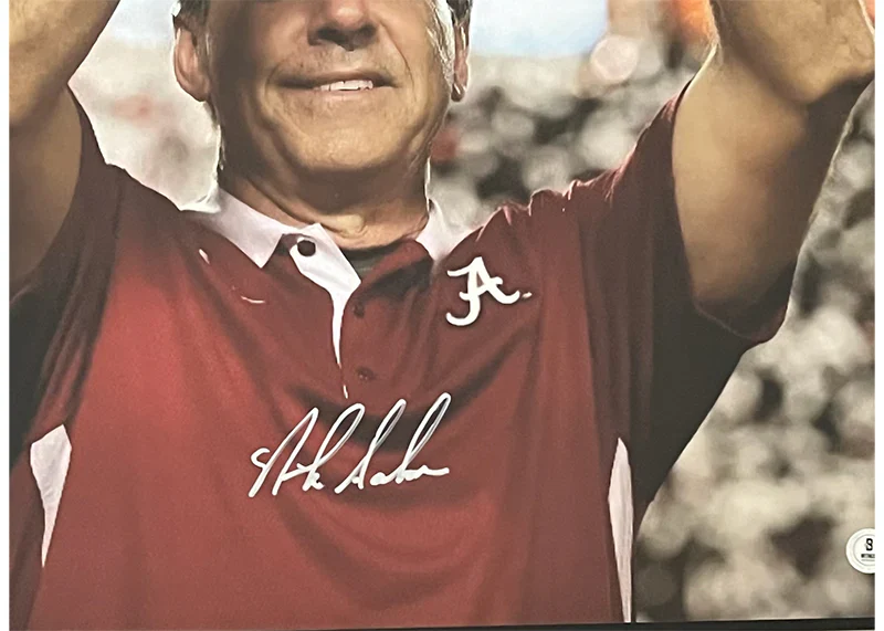 Nick Saban Signed Alabama College 3D Light Up Framed Football 16x20 Photo (Beckett) - Image 2