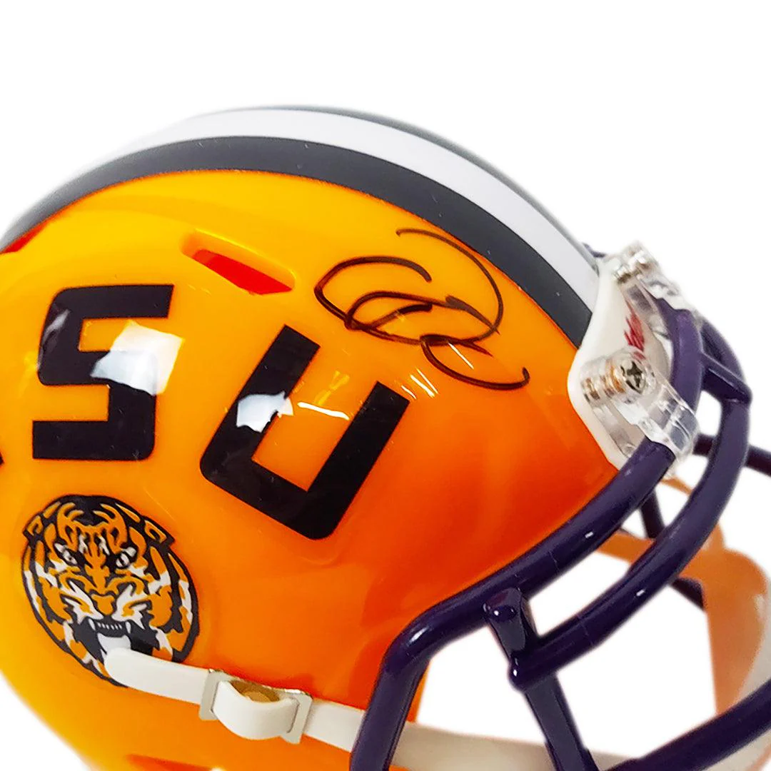 Odell Beckham Jr Signed LSU Tigers Speed Mini Yellow Football Helmet (Beckett) - Image 2