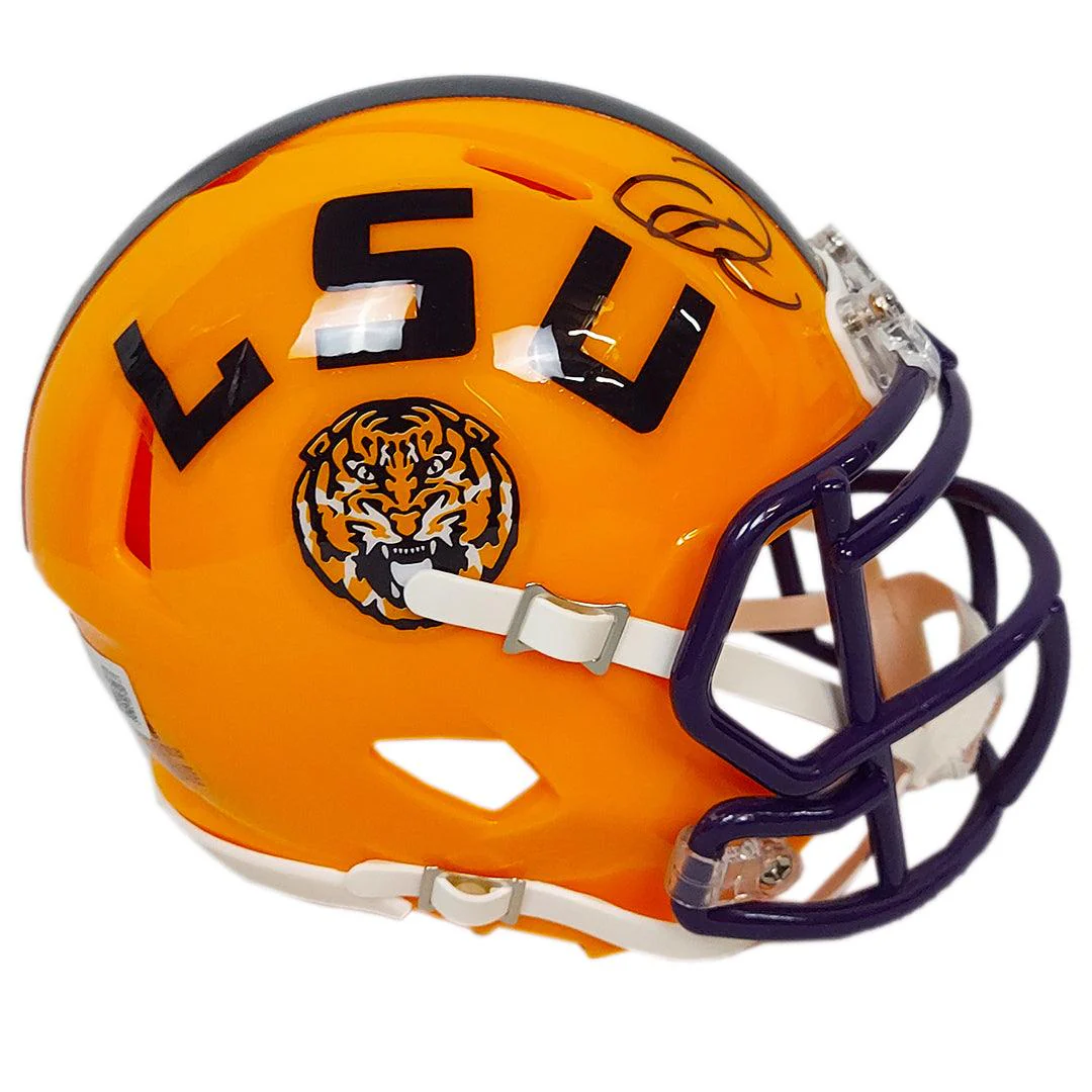 Odell Beckham Jr Signed LSU Tigers Speed Mini Yellow Football Helmet (Beckett) - Image 3