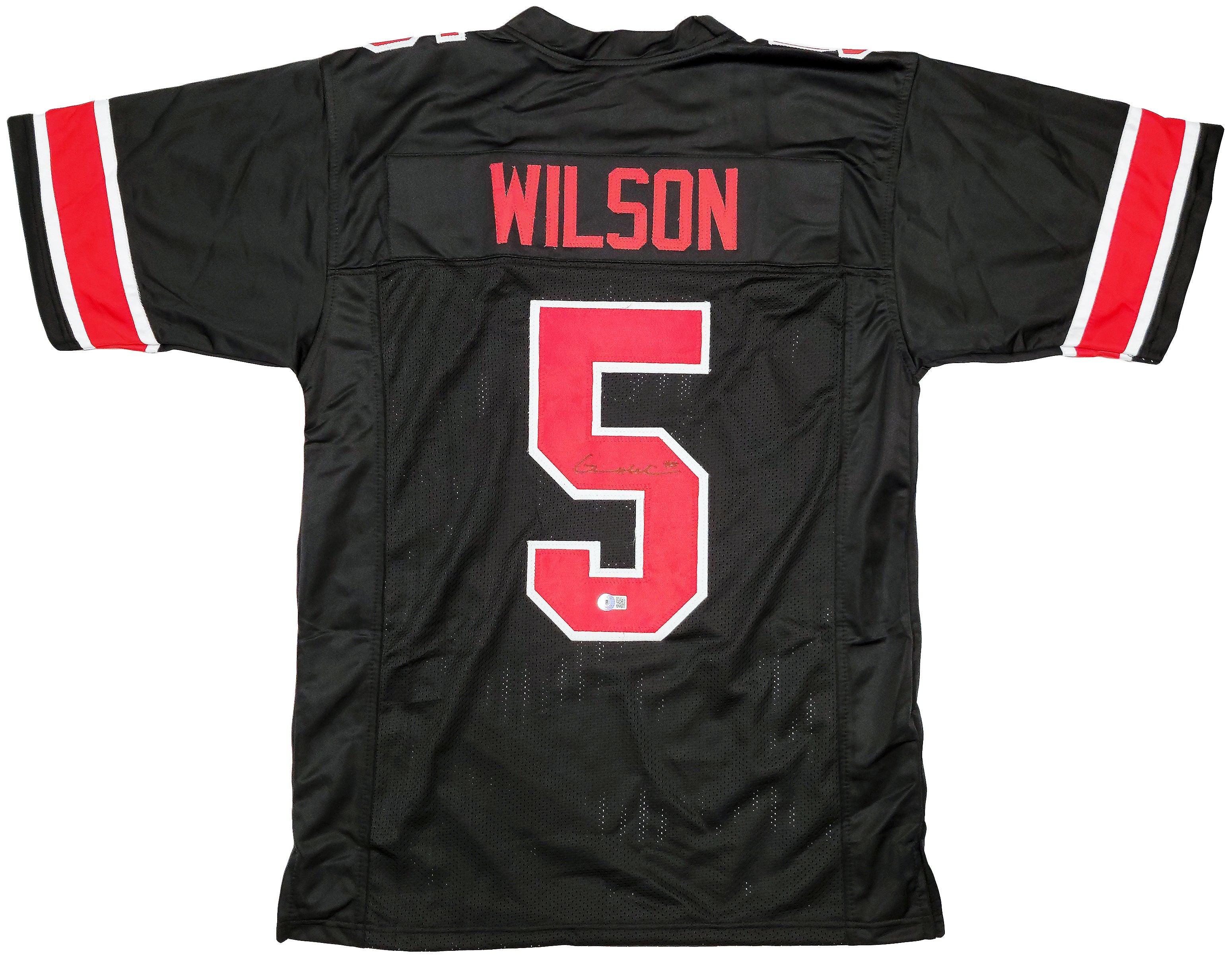 Ohio State Buckeyes Garrett Wilson Autographed Black Jersey Beckett BAS Stock #201973 - Image 2