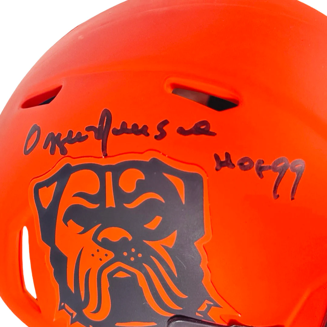 Ozzie Newsome Signed HOF 99 Inscription Cleveland Browns Rave Mini Football Helmet (JSA) - Image 2