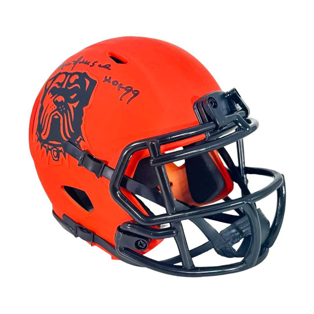 Ozzie Newsome Signed HOF 99 Inscription Cleveland Browns Rave Mini Football Helmet (JSA) - Image 3