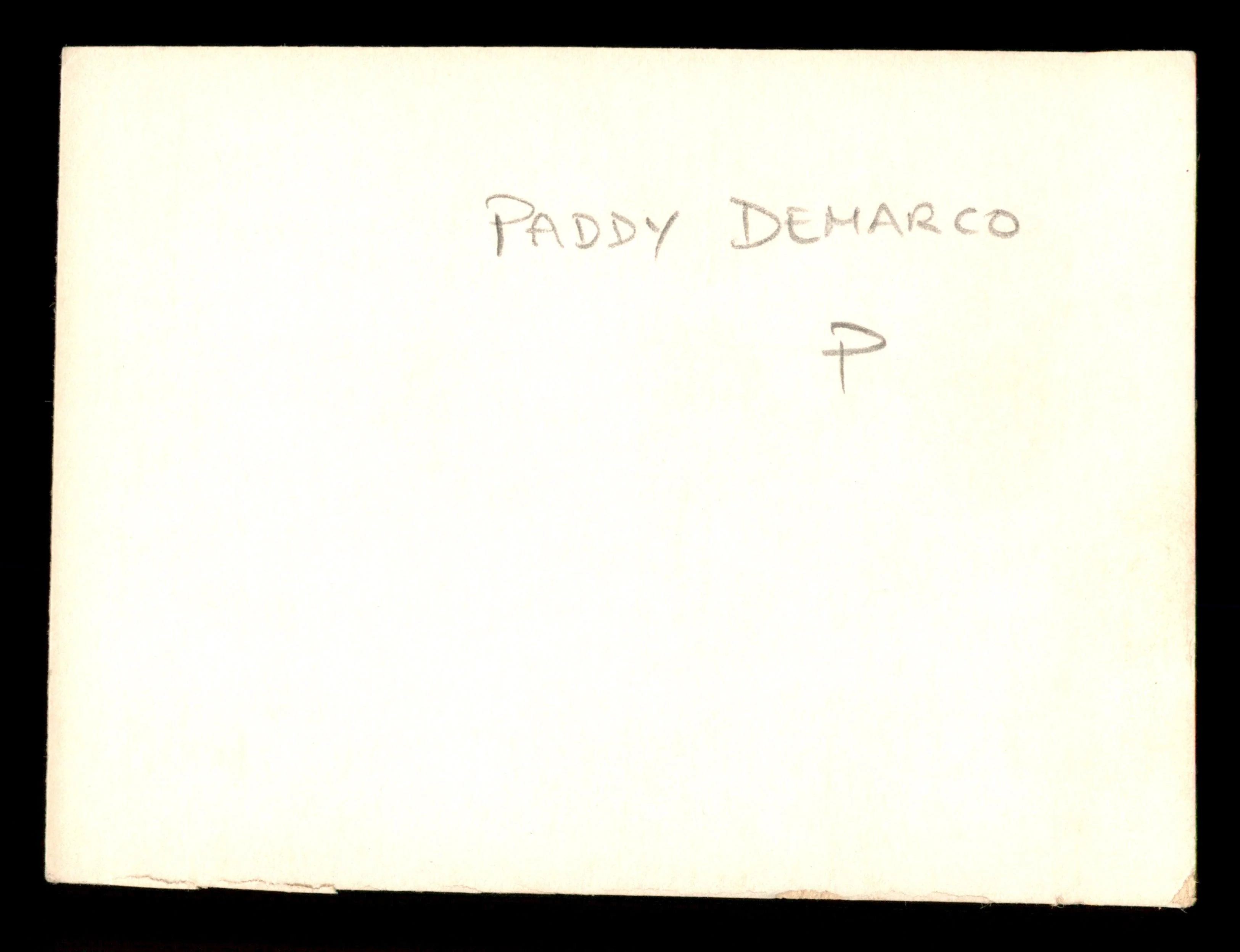 Paddy DeMarco Autographed 4x5 Card SKU #186920 - Image 2