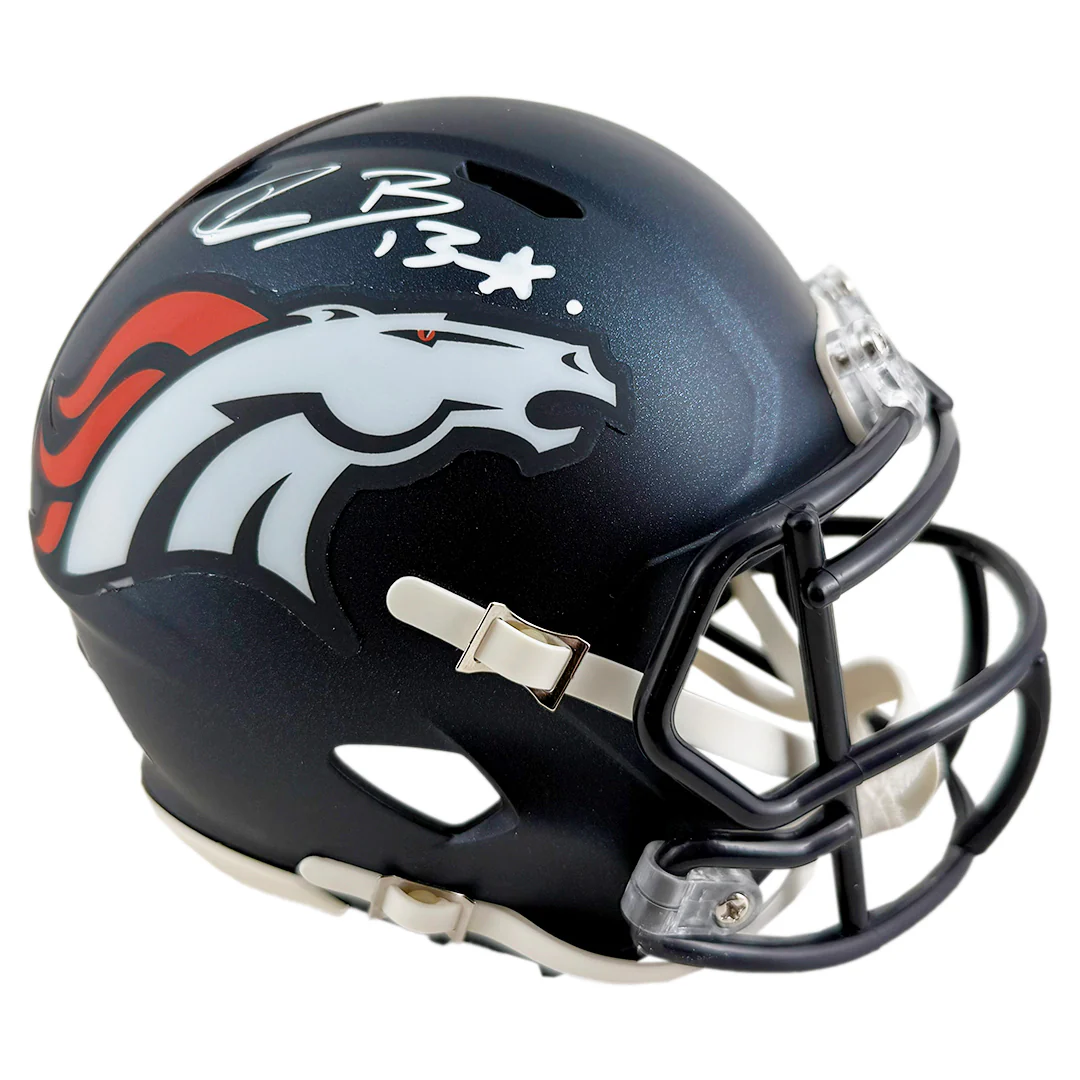 Pat Bryant Signed Denver Broncos Speed Mini Football Helmet (JSA)