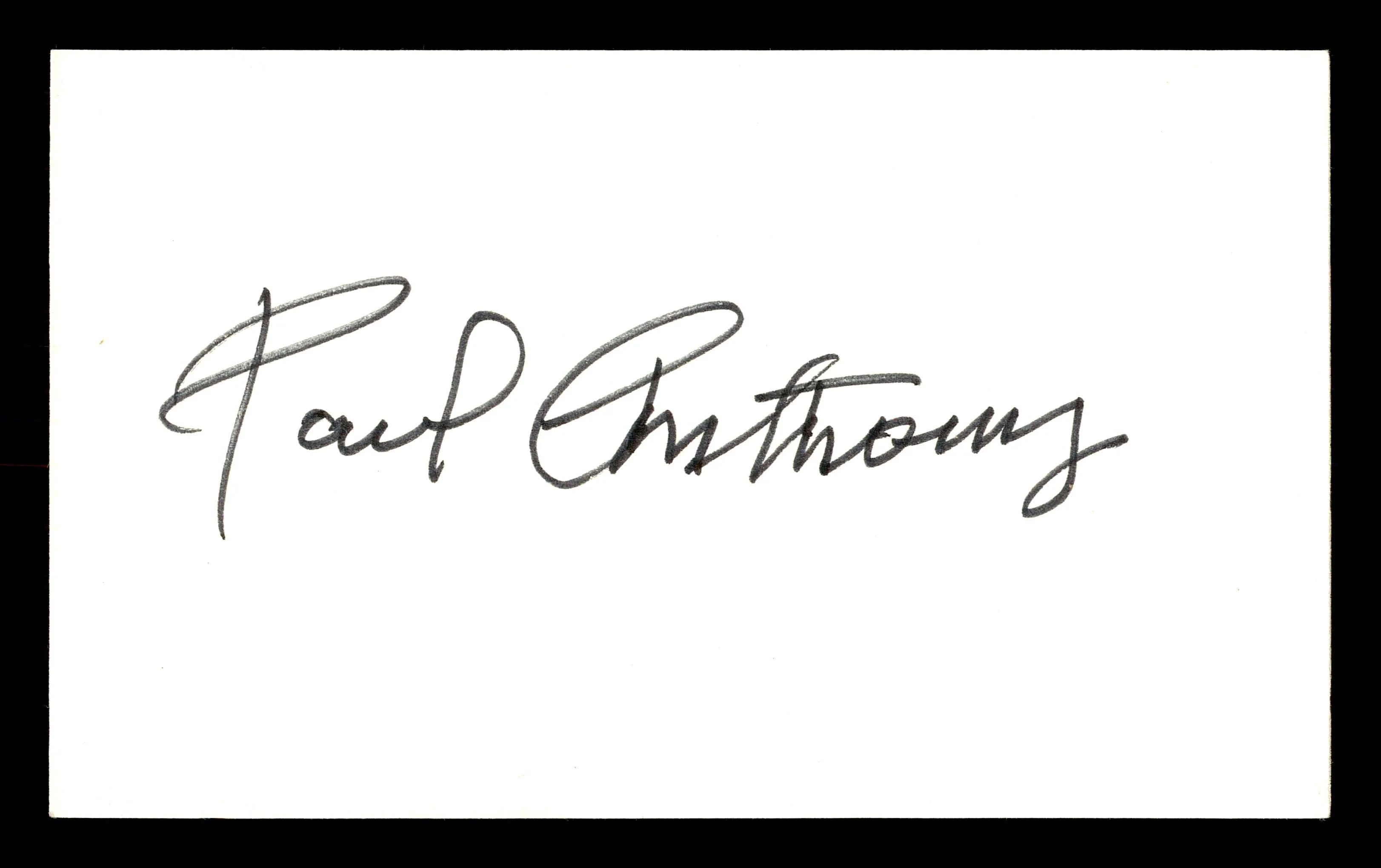 Paul Anthony Autographed 3x5 Index Card Welterweight Boxer SKU #179756