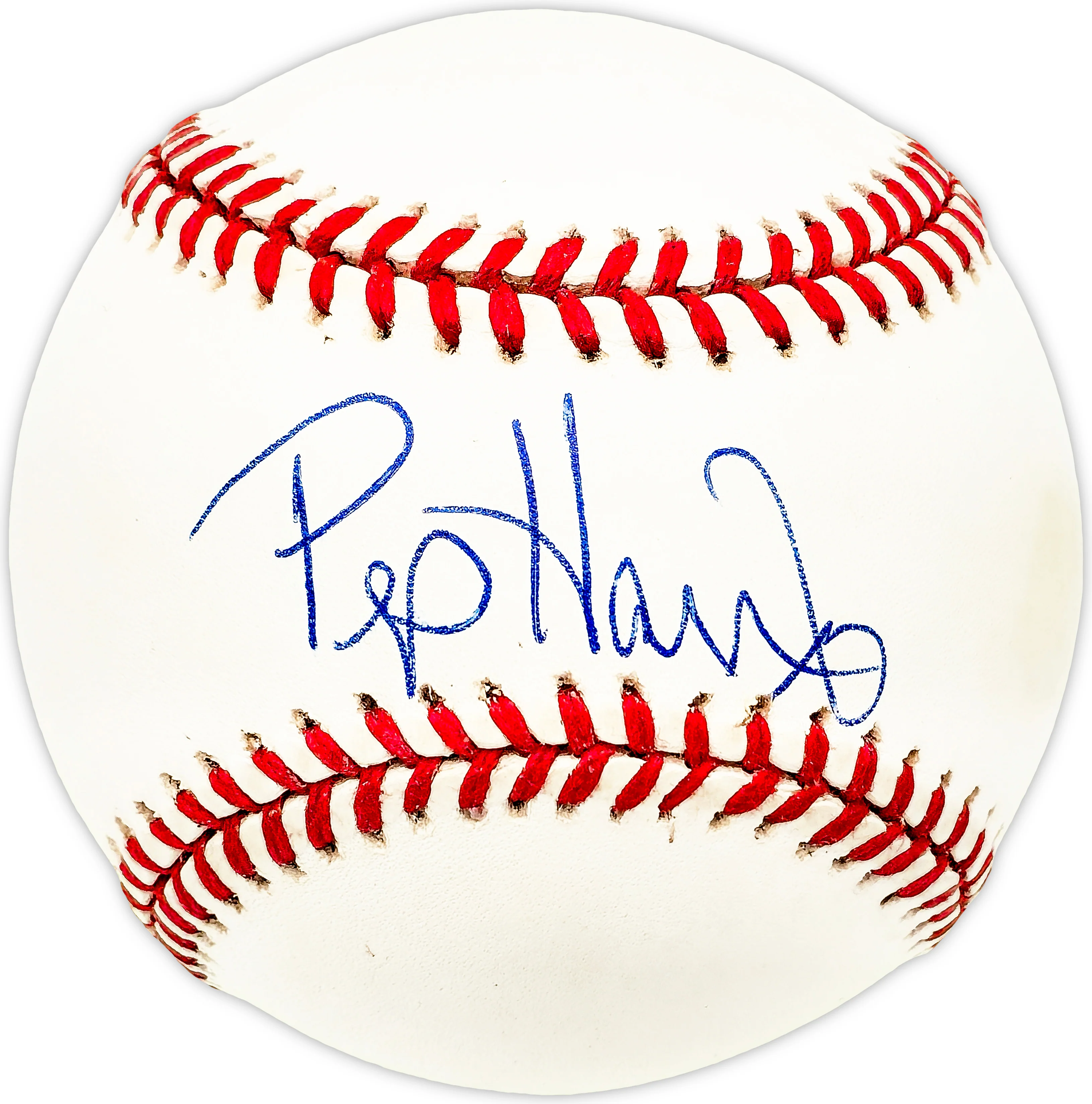 Pep Harris Autographed Official AL Baseball California Angels