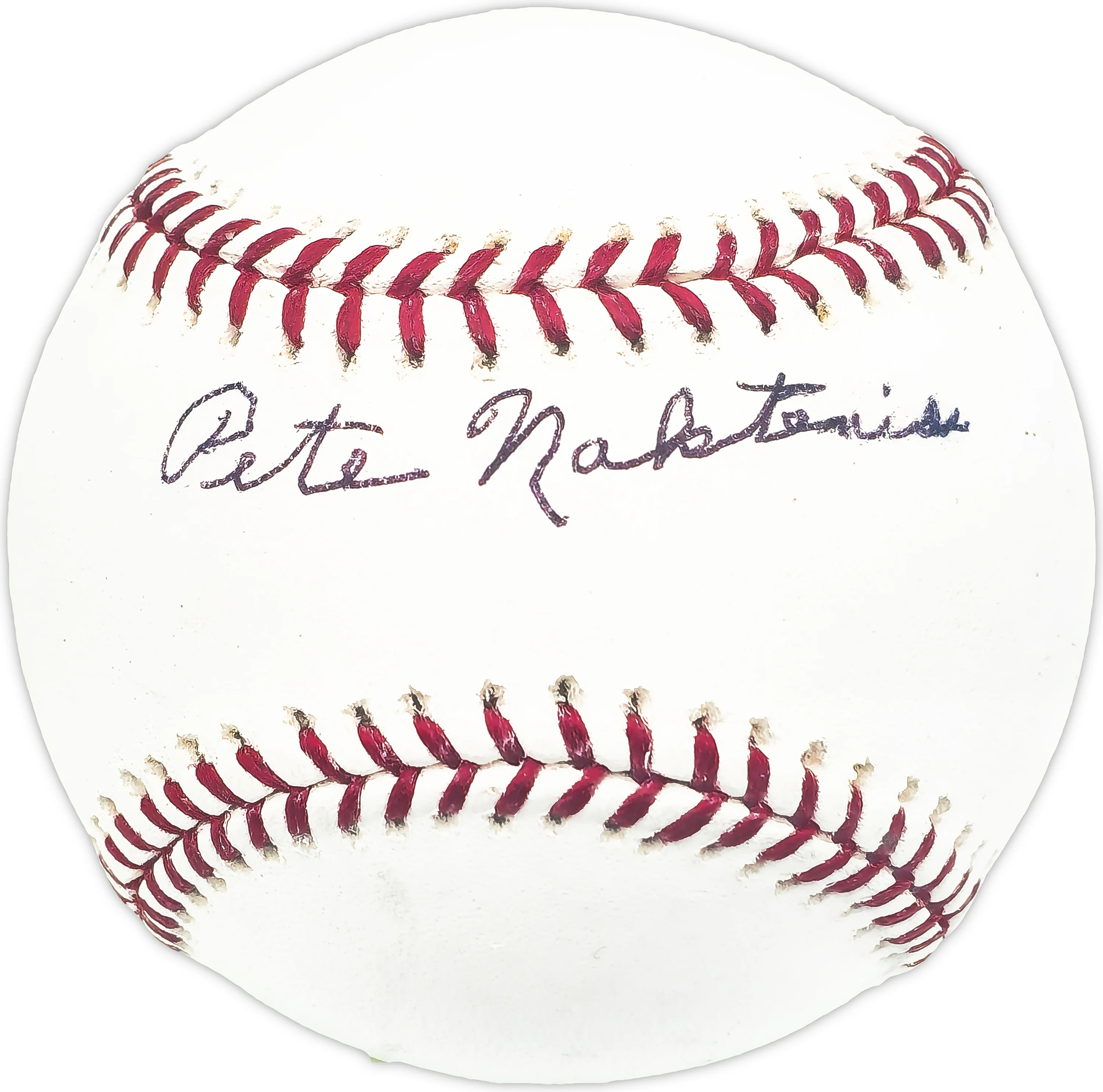 Pete Naktenis Autographed Official MLB Baseball Philadelphia Oakland A's, Cincinnati Reds Beckett BAS QR #BM25860