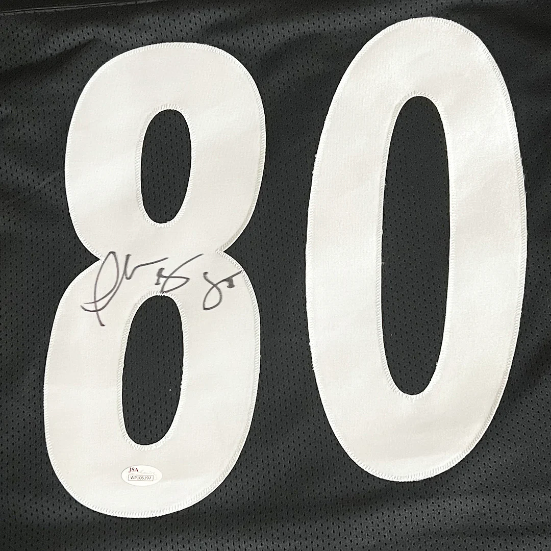 Plaxico Burress Signed Pittsburgh Black Football Jersey (JSA) - Image 2