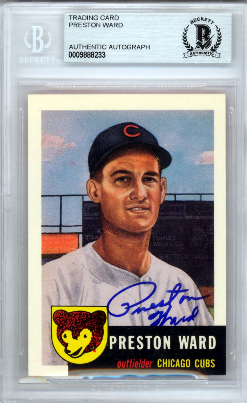 Preston Ward Autographed 1953 Topps Archives Card #173 Chicago Cubs Beckett BAS #9888233