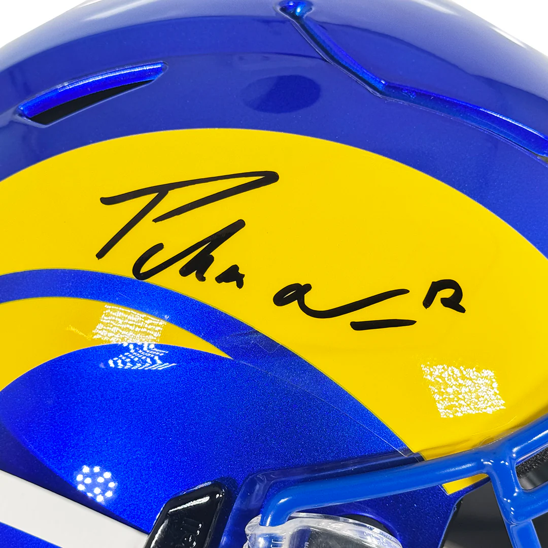Puka Nacua Signed Los Angeles Rams Authentic SpeedFlex Full-Size Football Helmet (Fanatics) - Image 3