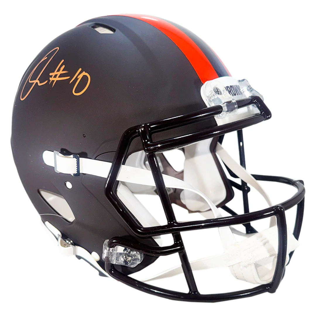 Quinshon Judkins Signed Cleveland Browns Alt 2025 Authentic Speed Full-Size Football Helmet (Beckett) - Image 3