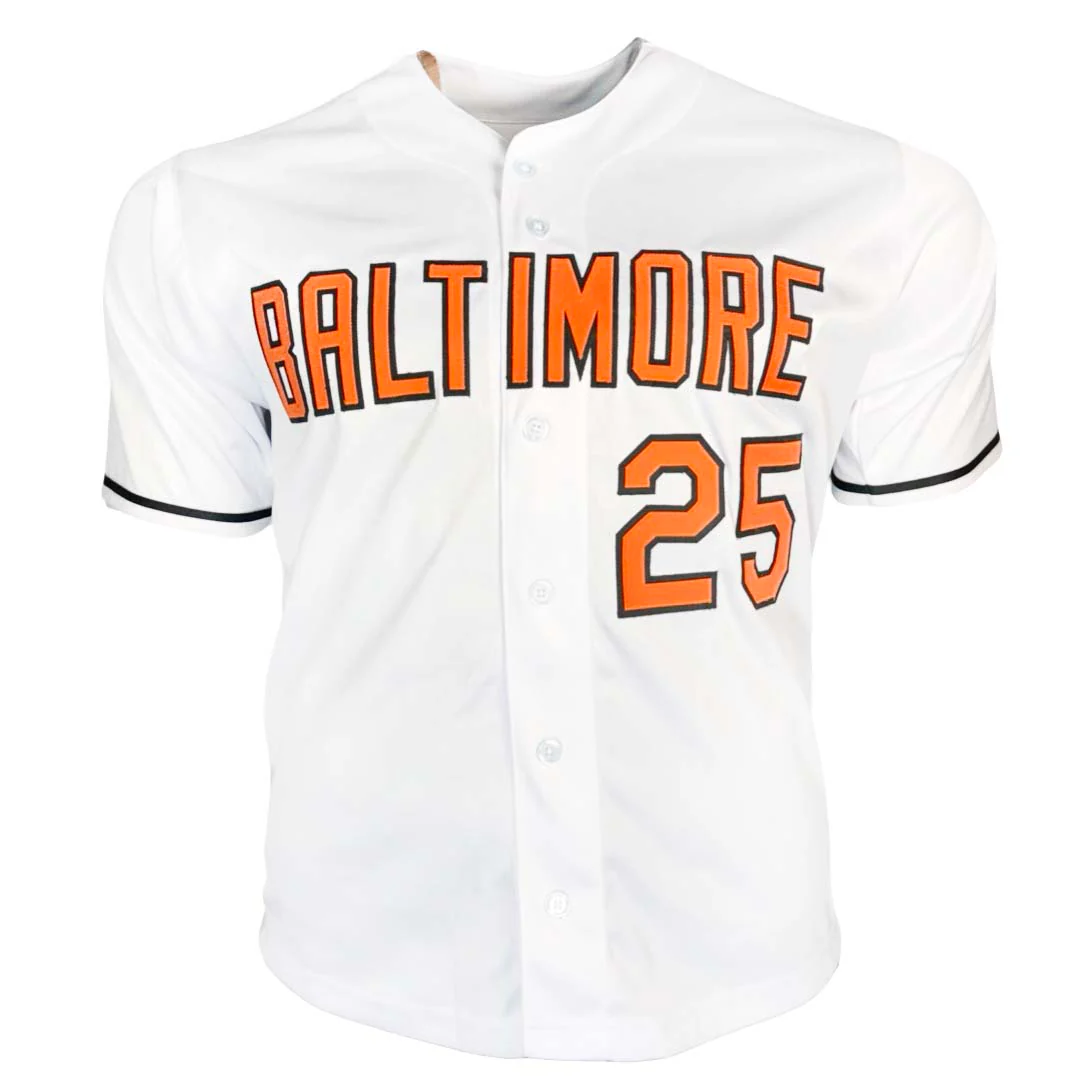 Rafael Palmeiro Signed Baltimore White Baseball Jersey (JSA) - Image 3