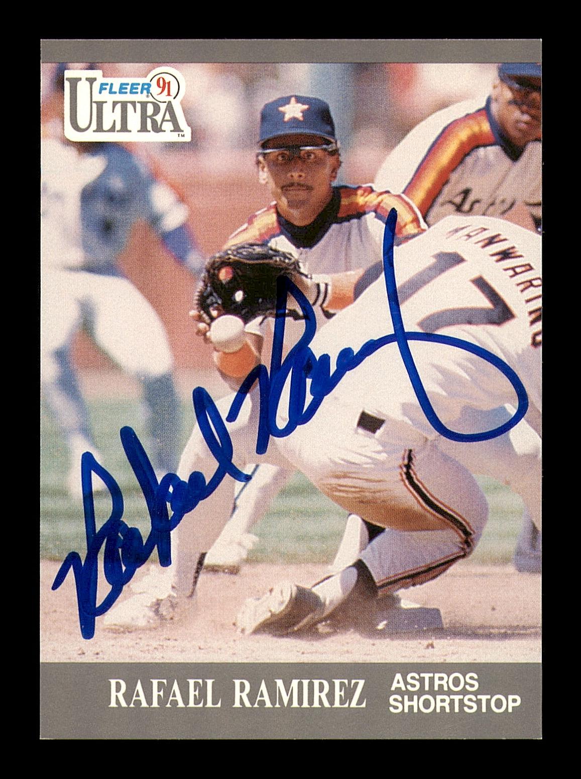 Rafael Ramirez Autographed 1991 Fleer Ultra Card #139 Houston Astros SKU #183508