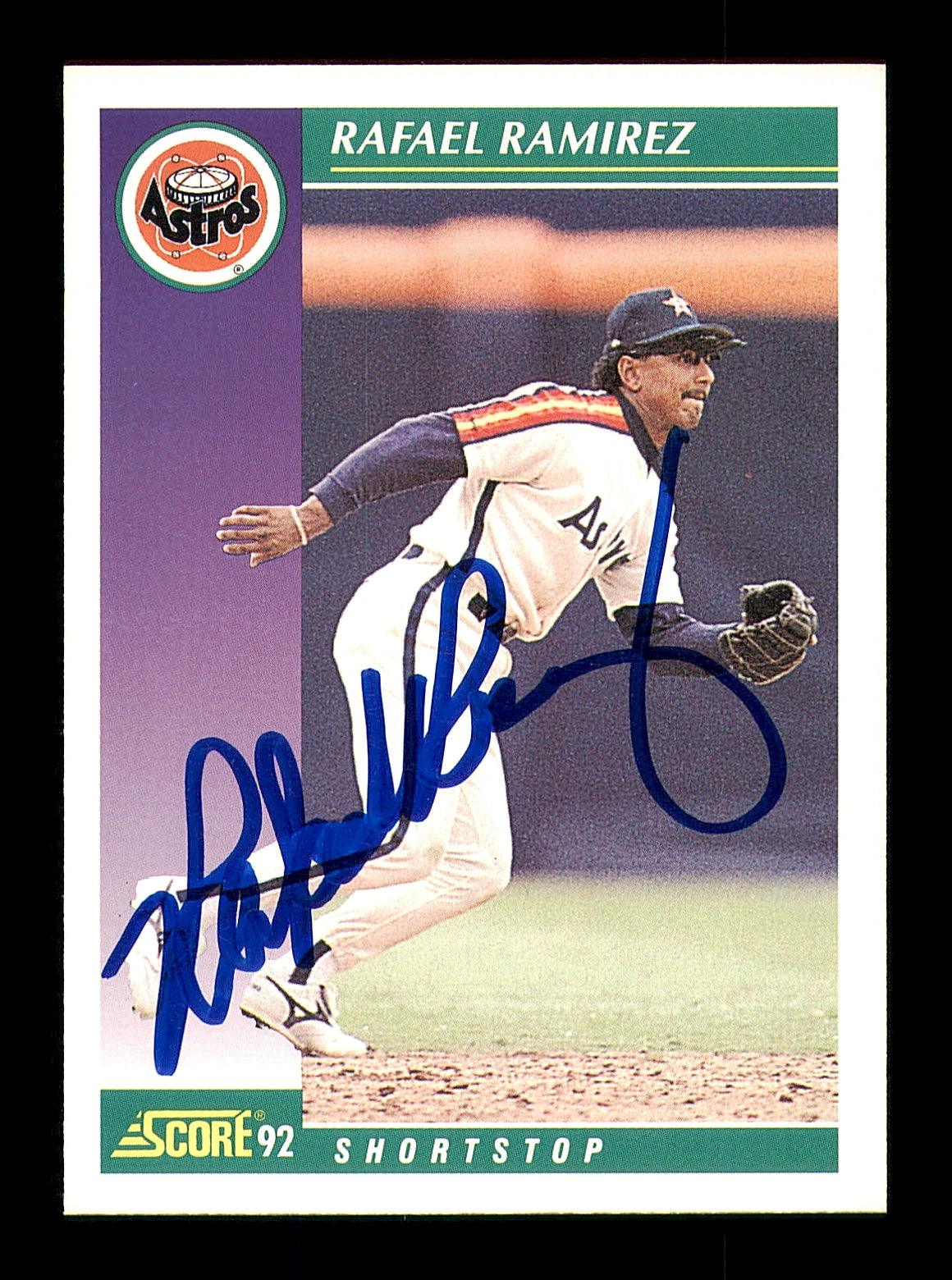 Rafael Ramirez Autographed 1992 Score Card #388 Houston Astros SKU #183962