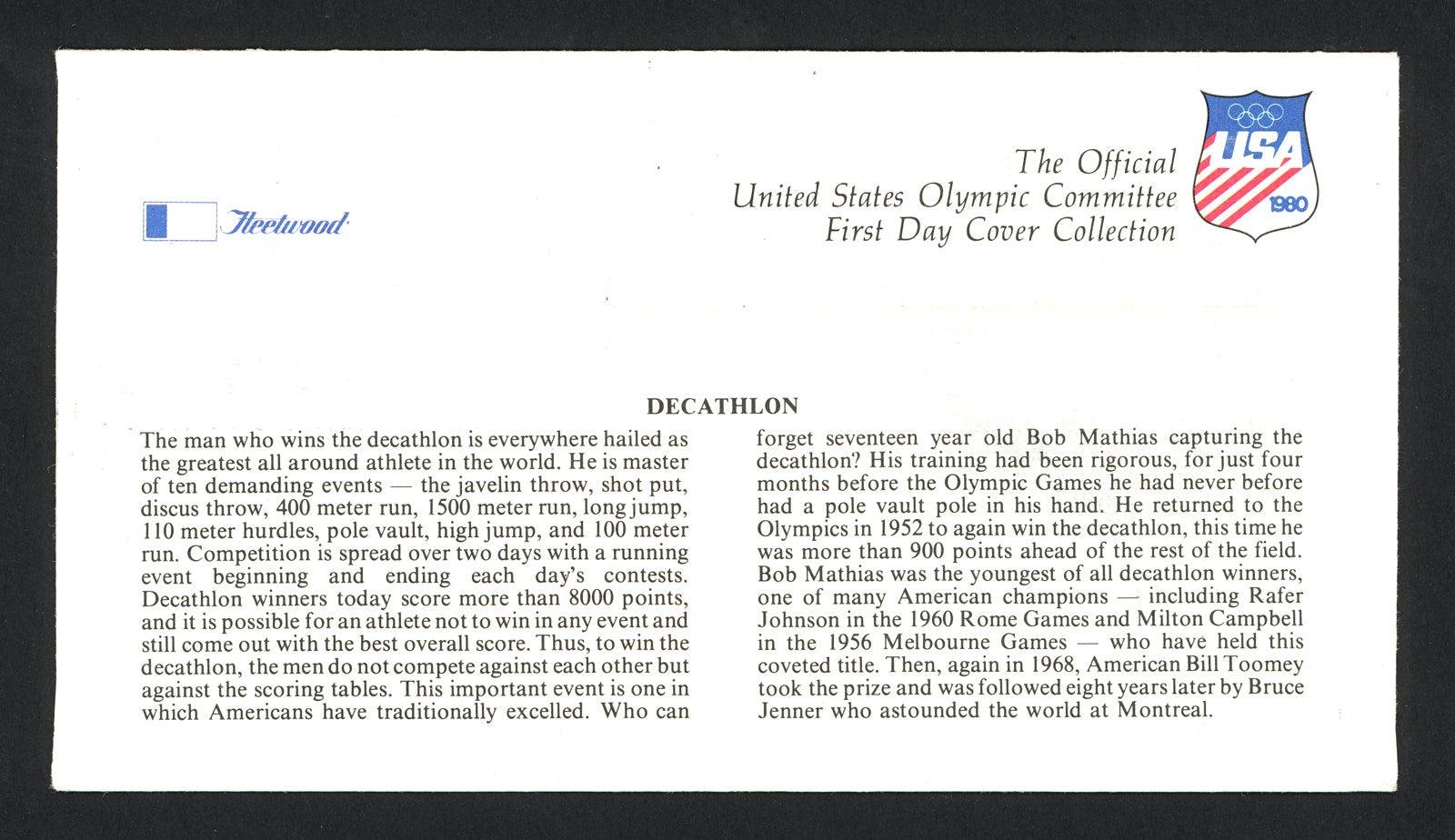 Ralph Boston Autographed First Day Cover Olympic Long Jumper SKU #159612 - Image 2