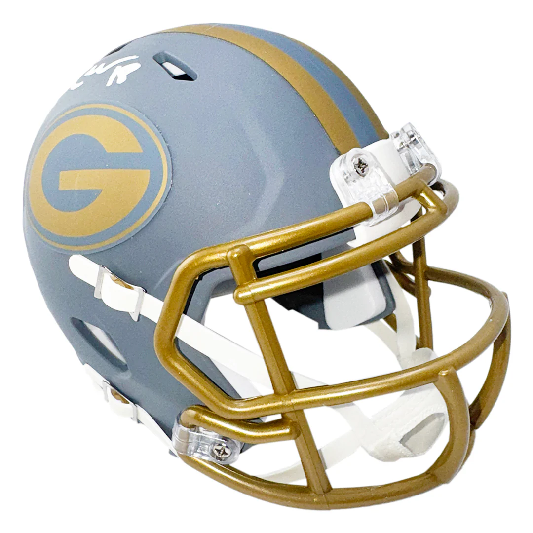 Randall Cobb Signed Green Bay Packers Slate Alternate Speed Mini Football Helmet (JSA) - Image 3