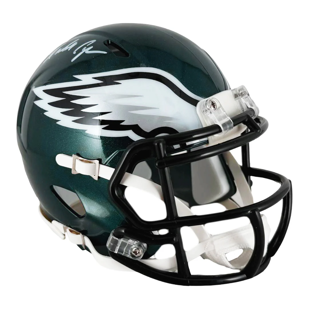 Randall Cunningham Signed Philadelphia Eagles Speed Mini Football Helmet (Beckett) - Image 3