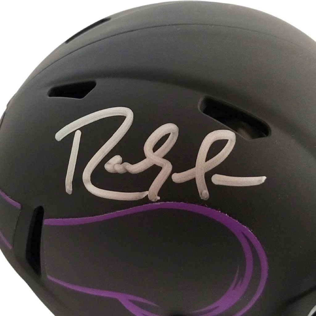Randy Moss Signed Minnesota Vikings Eclipse Speed Mini Football Helmet (Beckett) - Image 3
