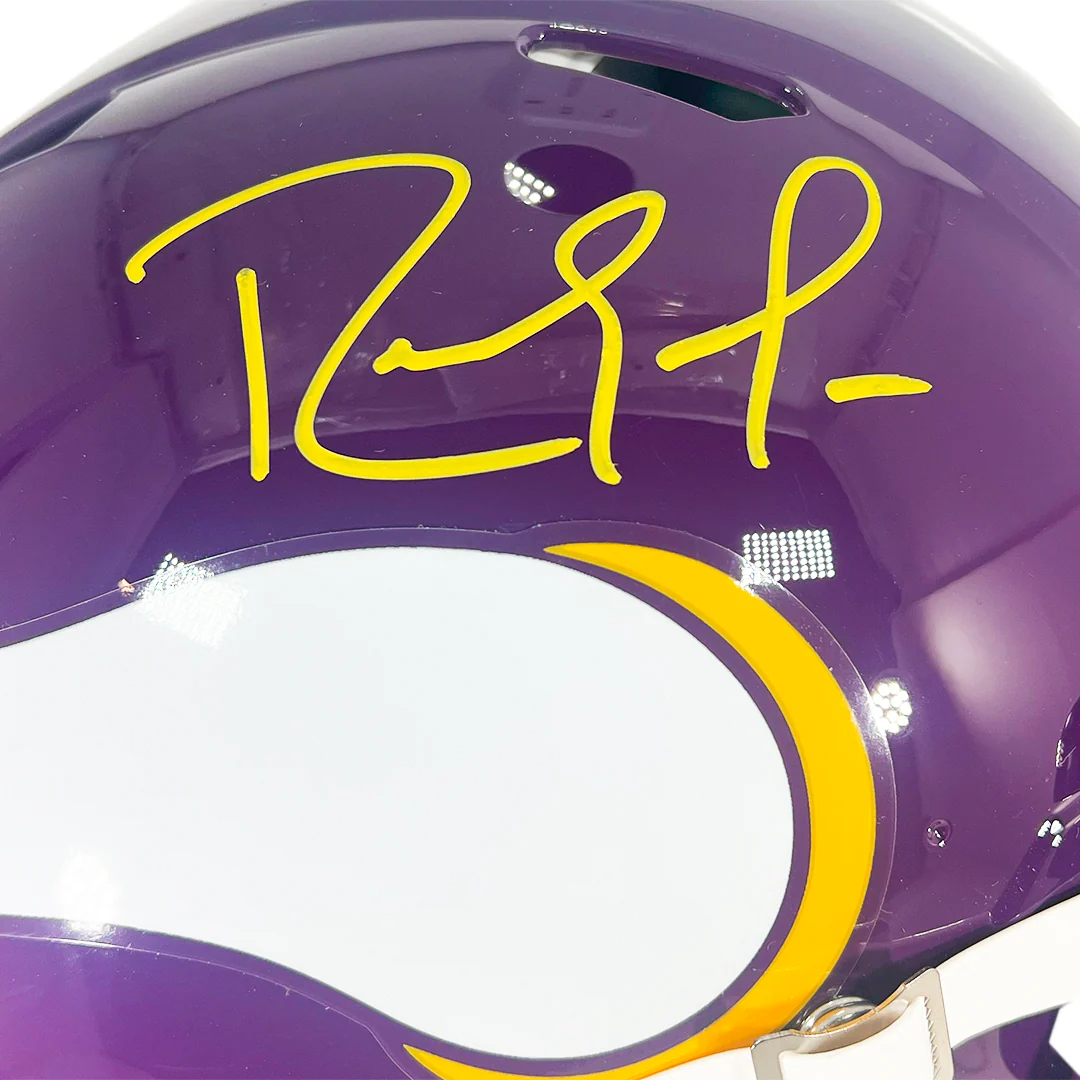 Randy Moss Signed Minnesota Vikings Throwback 83-01 Authentic Speed Full-Size Football Helmet (Beckett) - Image 2