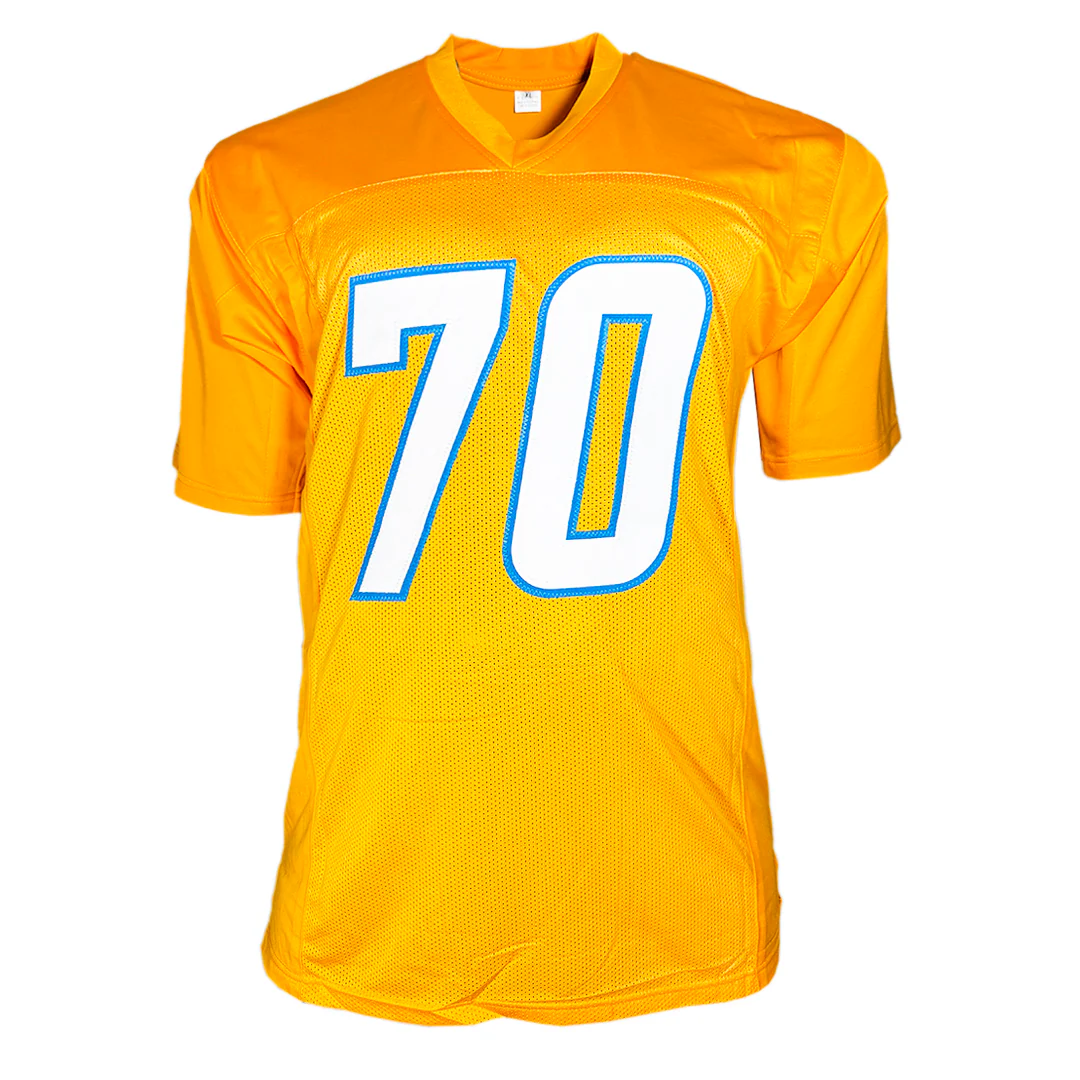Rashawn Slater Signed Los Angeles Yellow Football Jersey (Beckett) - Image 3