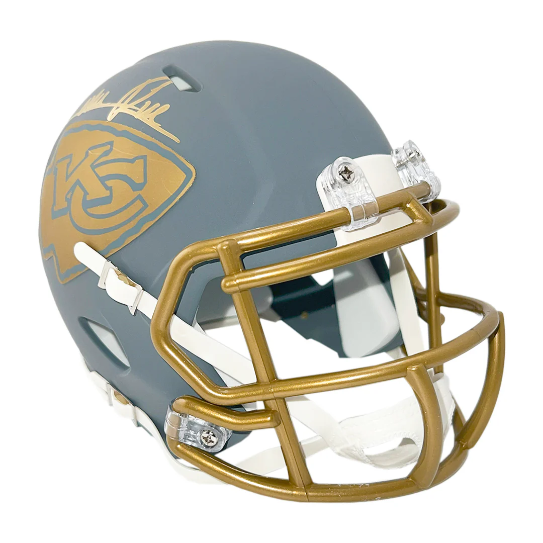 Rashee Rice Signed Kansas City Chiefs Slate Alternate Speed Mini Football Helmet (JSA) - Image 3