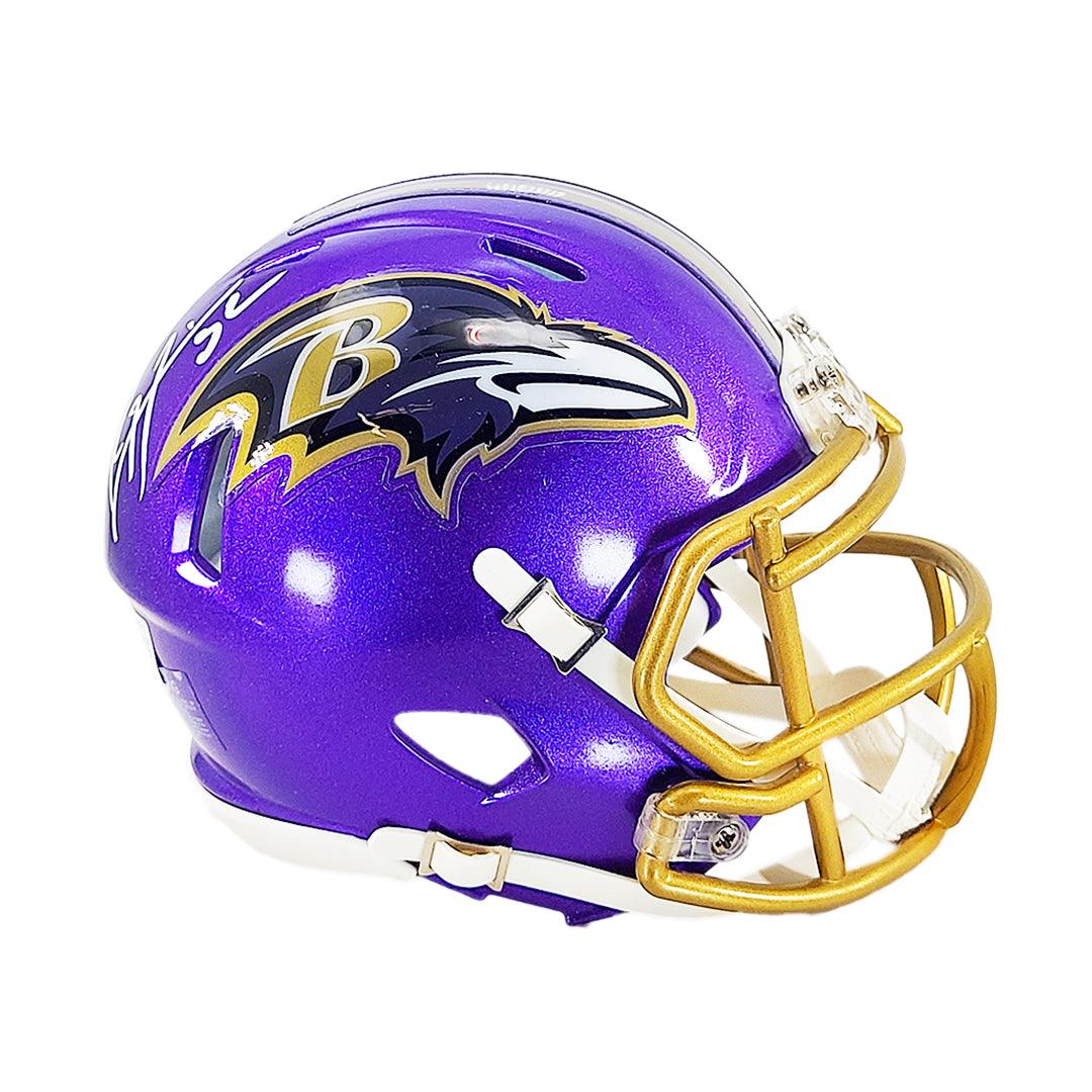 Ray Lewis Signed Baltimore Ravens Flash Speed Mini Football Helmet (Beckett) - Image 3
