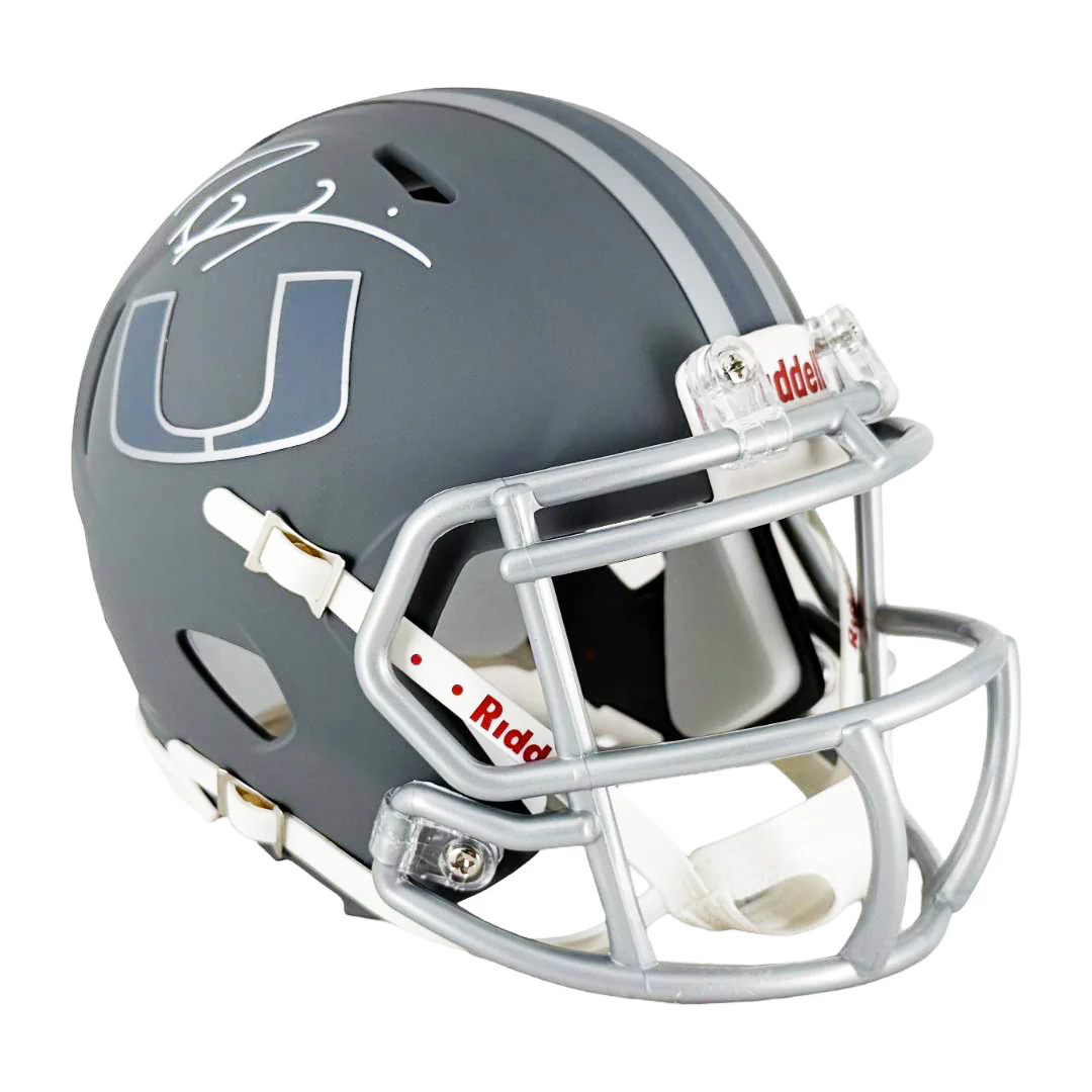 Ray Lewis Signed Miami Hurricanes Slate Alternate Speed Mini Football Helmet (Beckett) - Image 3