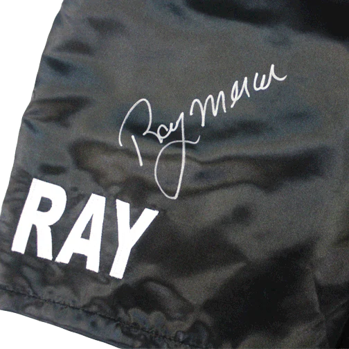 Ray Mercer Autographed Boxing Trunks Black (JSA) - Image 2