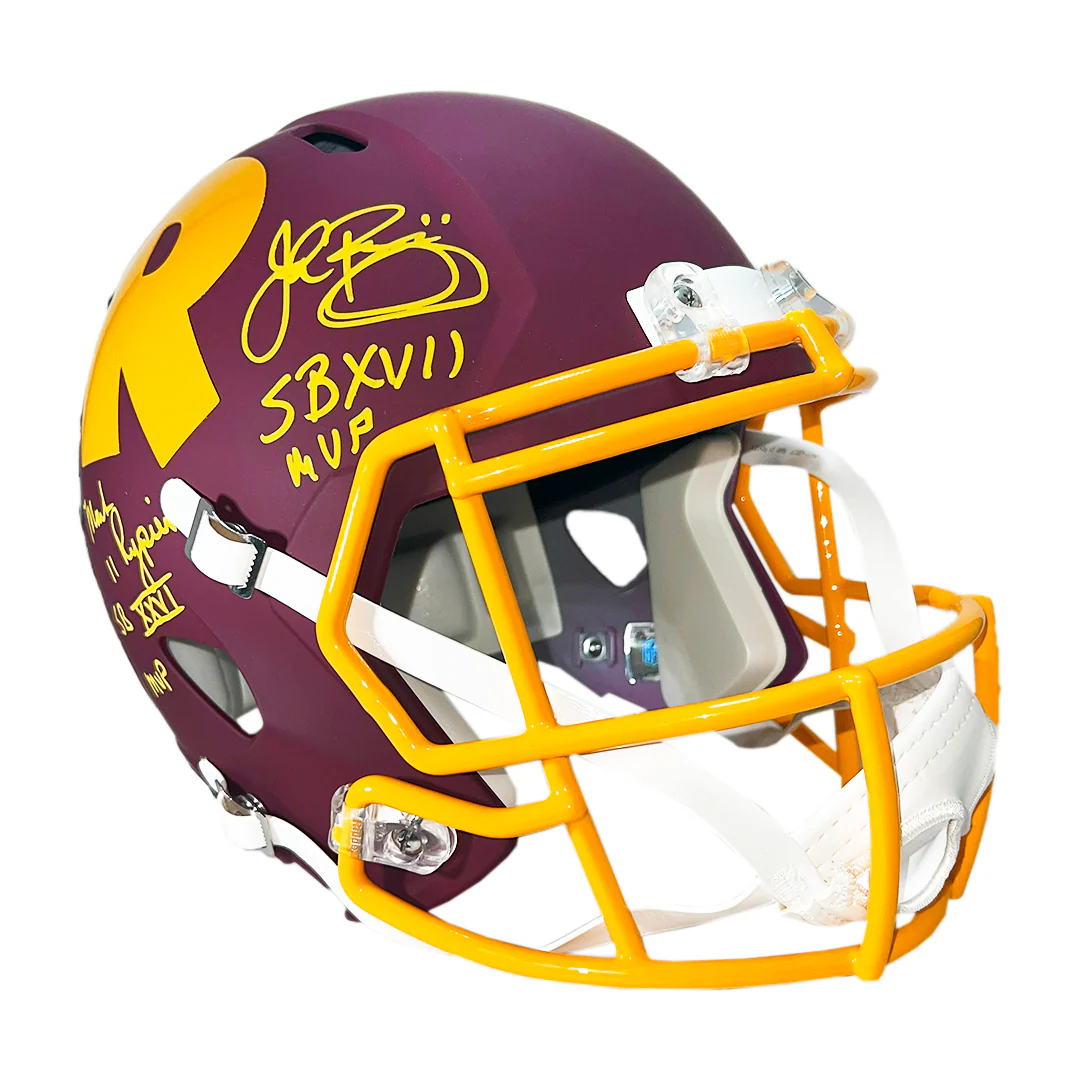 Redskins Triplets Signed SB MVP Inscriptions Washington Redskins AMP Full-Size Replica Football Helmet (Beckett) - Image 2