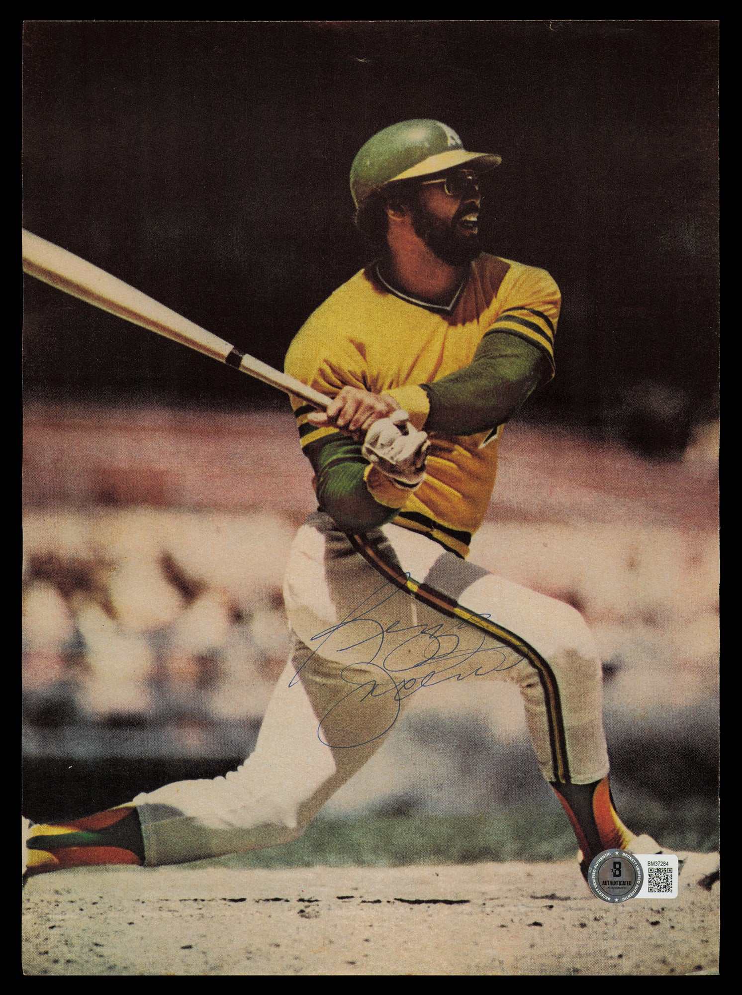 Reggie Jackson Autographed 8.5x11.5 Magazine Page Photo Oakland A's Vintage Signature Beckett BAS QR #BM37284